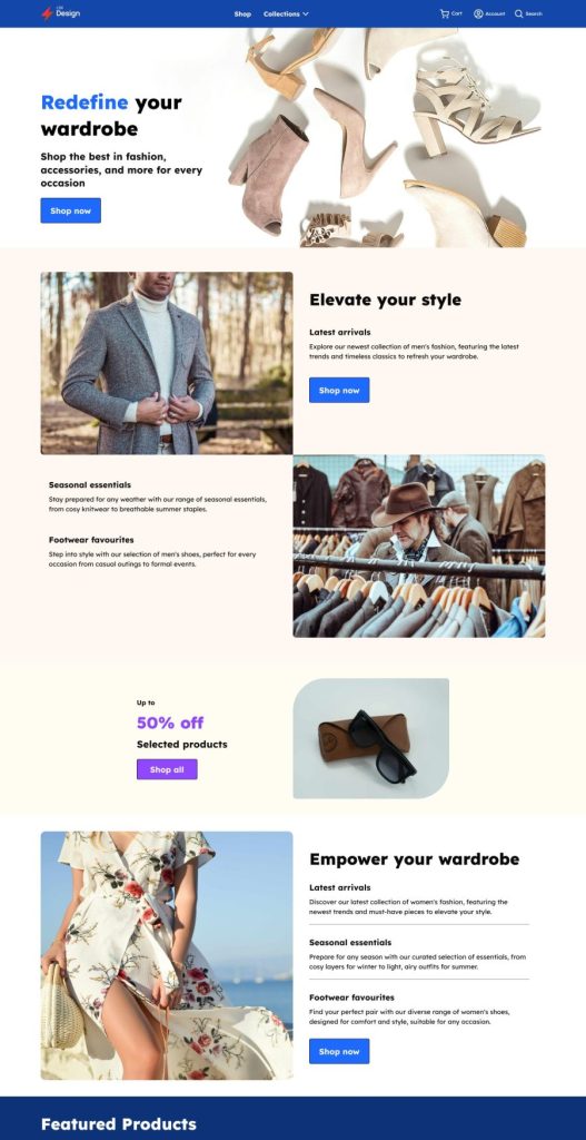 An image of the main landing page of the Woo prototype